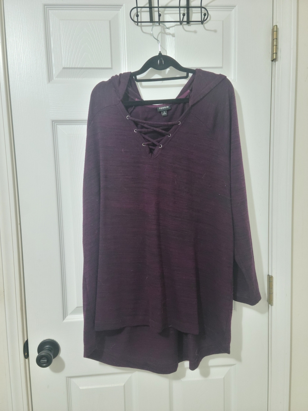 torrid Purple Lace-Up Hooded Tunic